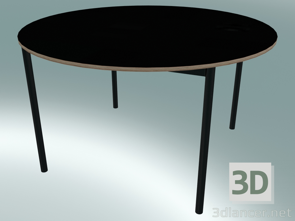 3d model Mesa redonda Base ⌀128 cm (Negro, Contrachapado, Negro) - vista previa