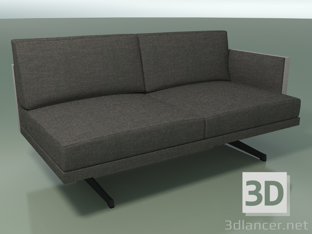 3d model End module 5233 (left armrest, H-legs, two-tone padding) - preview