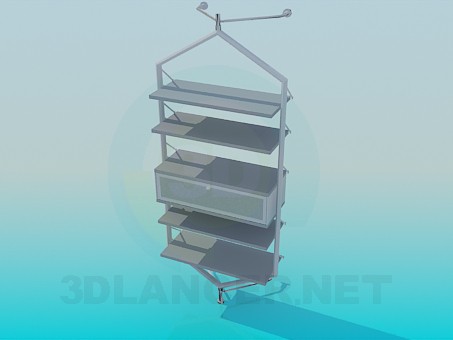 modello 3D Stand con ripiani - anteprima