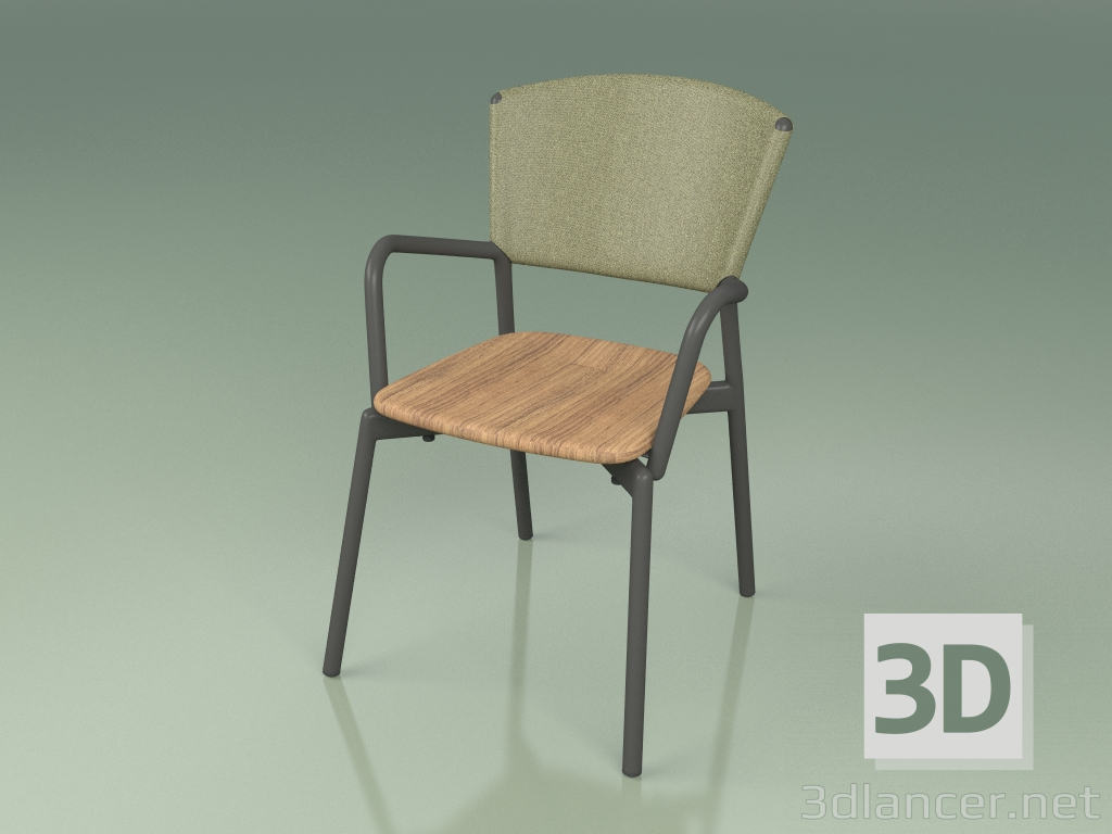 3d model Sillón 021 (Metal Ahumado, Oliva) - vista previa