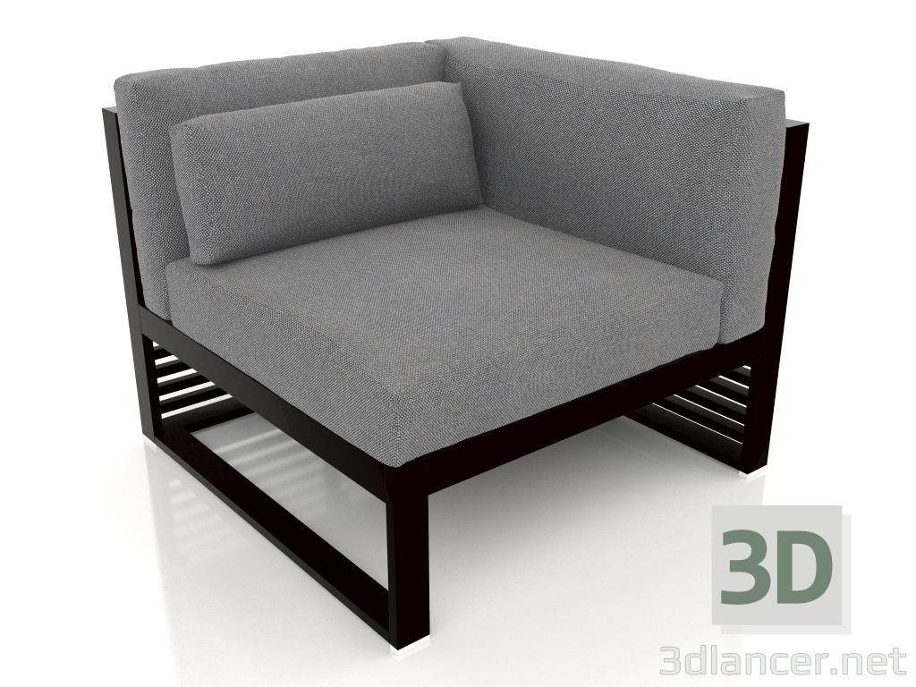 3d model Sofá modular sección 6 derecha (Negro) - vista previa