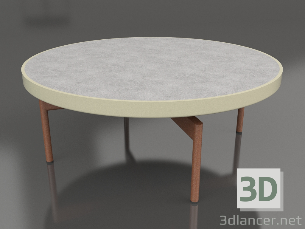 3d модель Стол журнальный круглый Ø90x36 (Gold, DEKTON Kreta) – превью