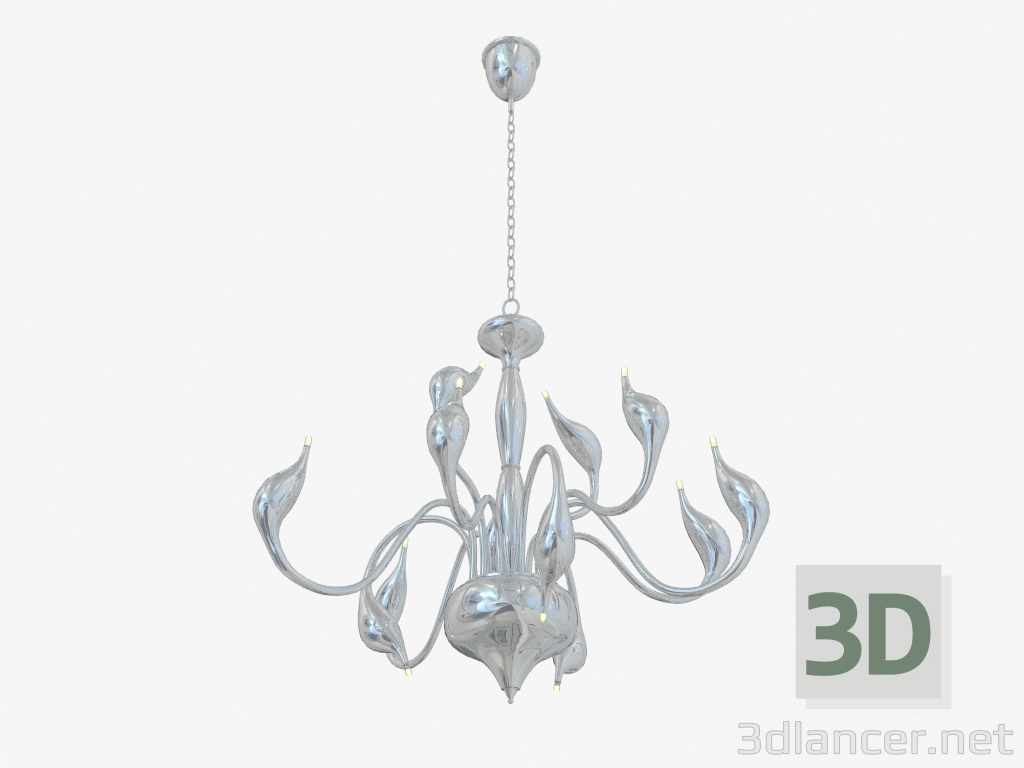 modello 3D Ciondolo lampadario Cigno Collo (751124) - anteprima