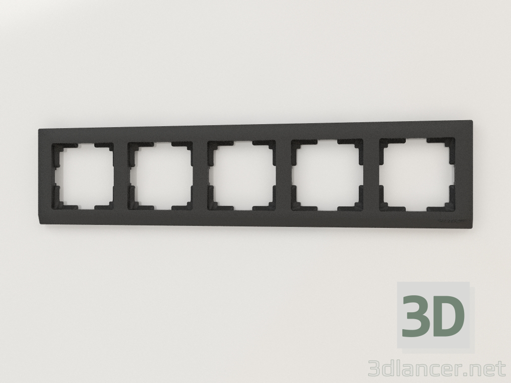 3D Modell Rahmen für 5 Pfosten Stark (schwarz) - Vorschau