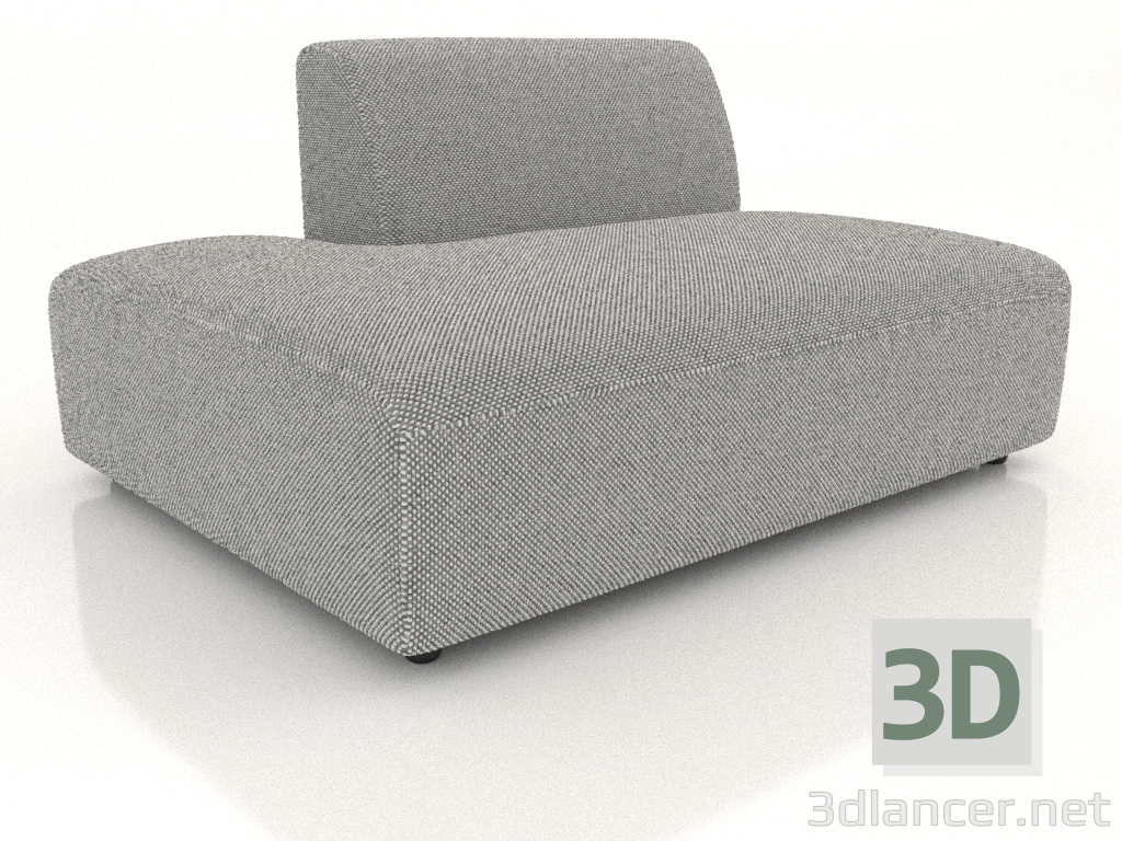 3D modeli Kanepe modülü 1 kişilik (XL) 83x100 sola uzatılmış - önizleme