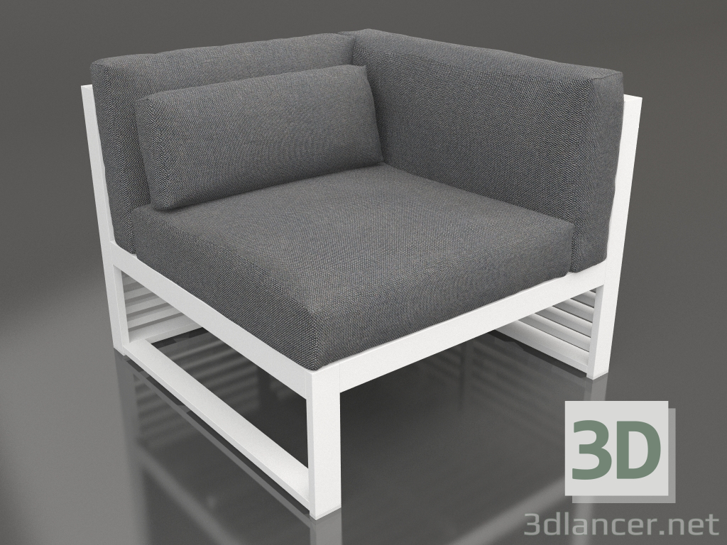 modèle 3D Canapé modulable, section 6 droite (Blanc) - preview