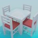 3d model Tea table with chairs - preview