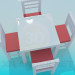 3d model Tea table with chairs - preview