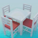 3d model Tea table with chairs - preview