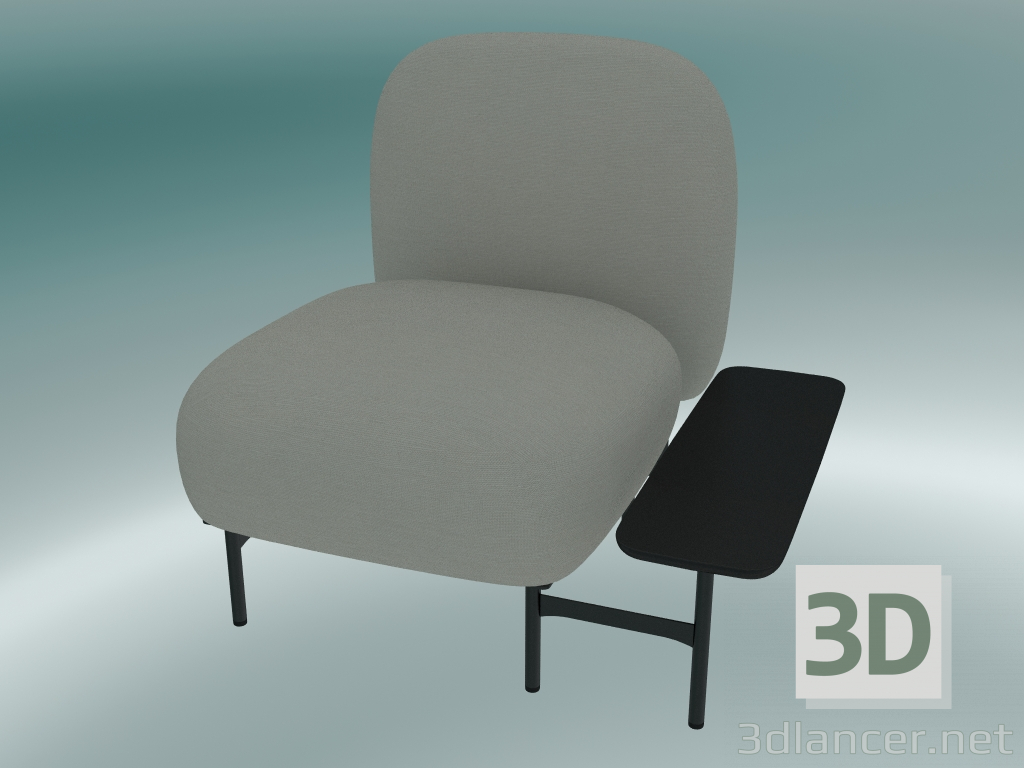 3d model Sistema de asiento modular Isole (NN1, asiento con respaldo alto con mesa rectangular a la izquierda - vista previa