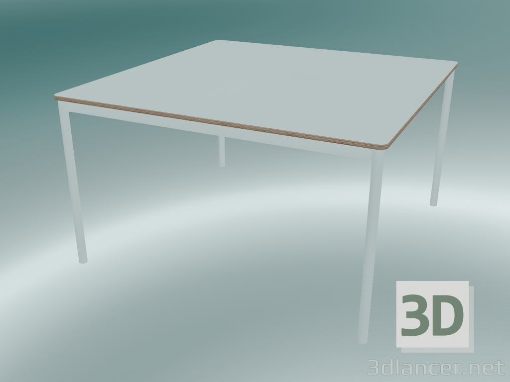 3d model Mesa cuadrada Base 128x128 cm (Blanco, Contrachapado, Blanco) - vista previa