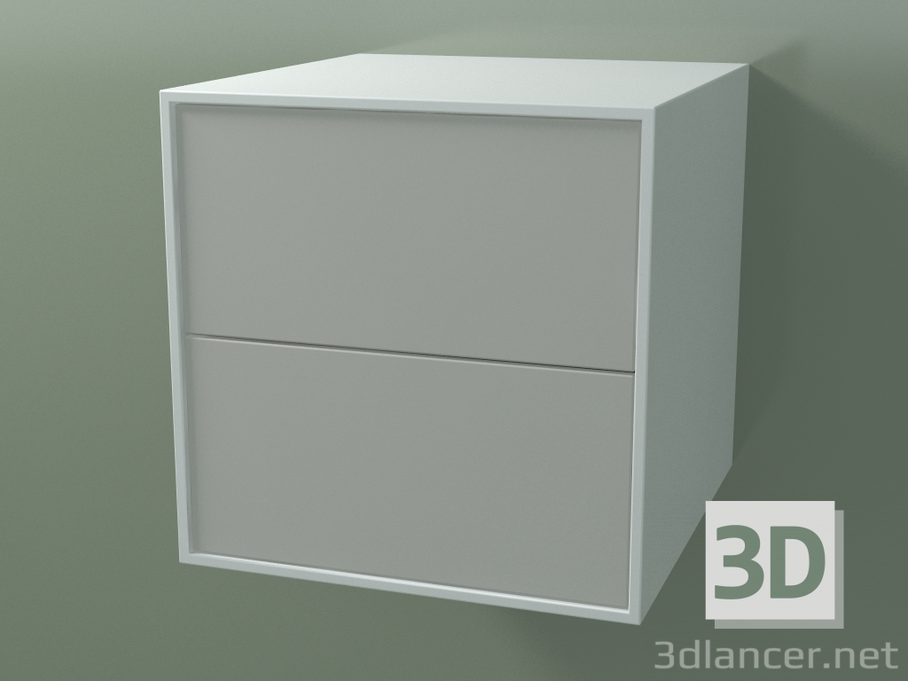 3D Modell Doppelbox (8AUACB01, Gletscherweiß C01, HPL P02, L 48, P 50, H 48 cm) - Vorschau