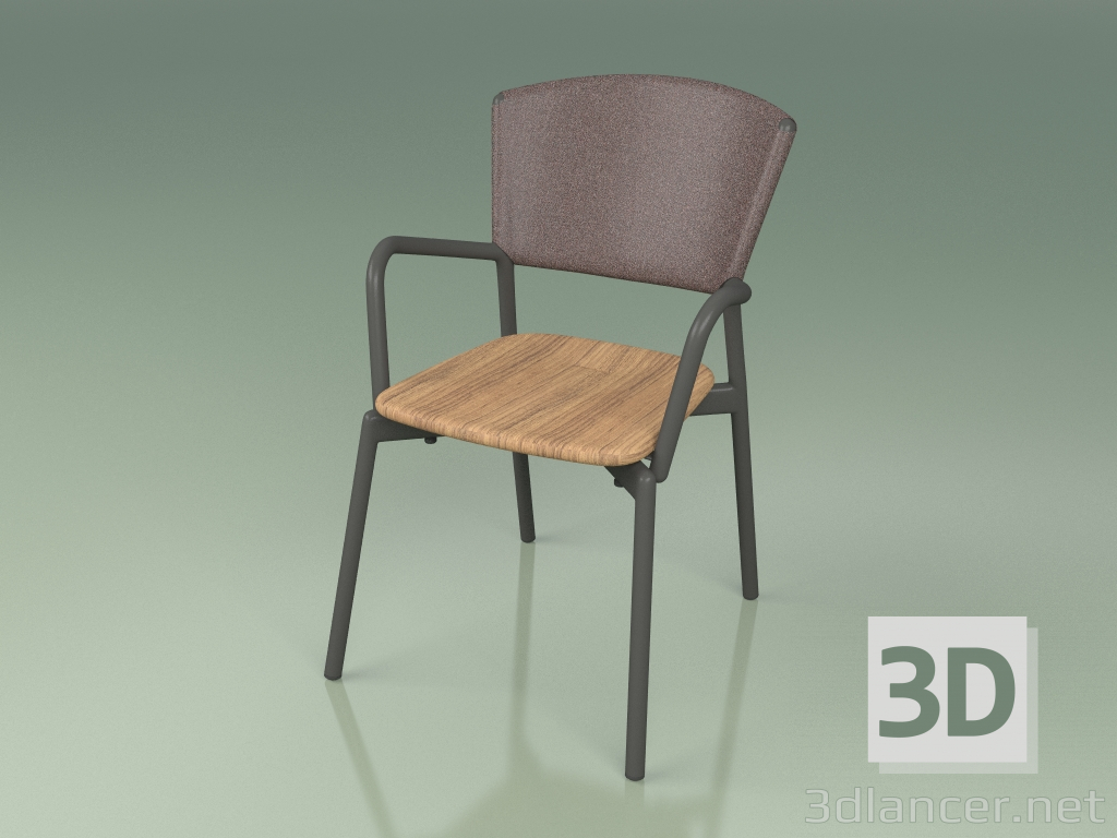 3d model Sillón 021 (Metal Ahumado, Marrón) - vista previa