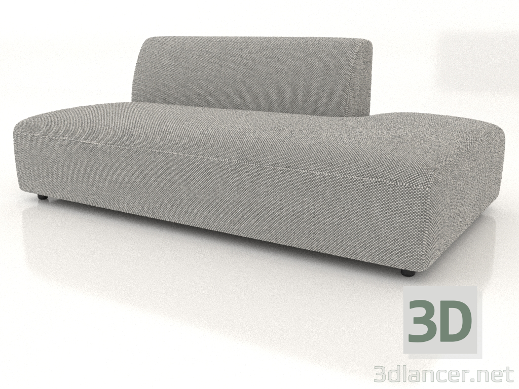 3D modeli Kanepe modülü 1 kişilik (XL) 120 sağa doğru uzatılmış - önizleme