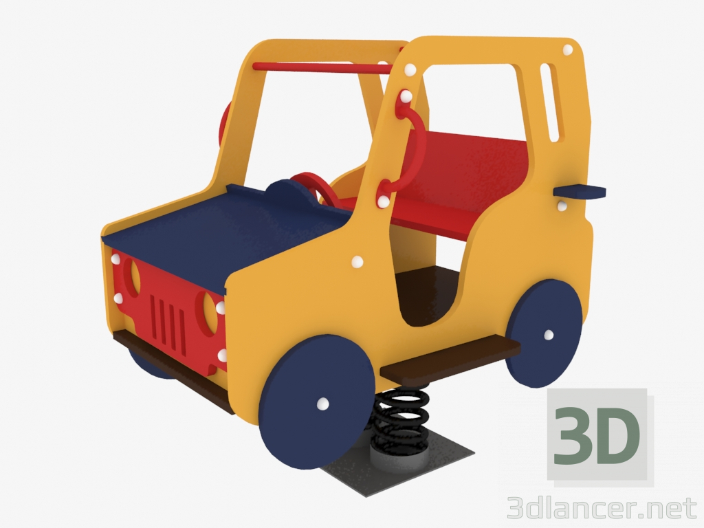 3D Modell Schaukelstuhl eines Kinderspielplatzes Jeep (6101) - Vorschau