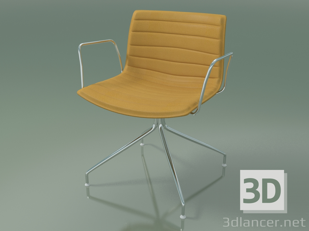 modello 3D Sedia 3123 (girevole, con braccioli, cromata, con rivestimento rimovibile) - anteprima