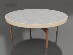 Table basse ronde Ø90x36 (Sable, DEKTON Kreta)