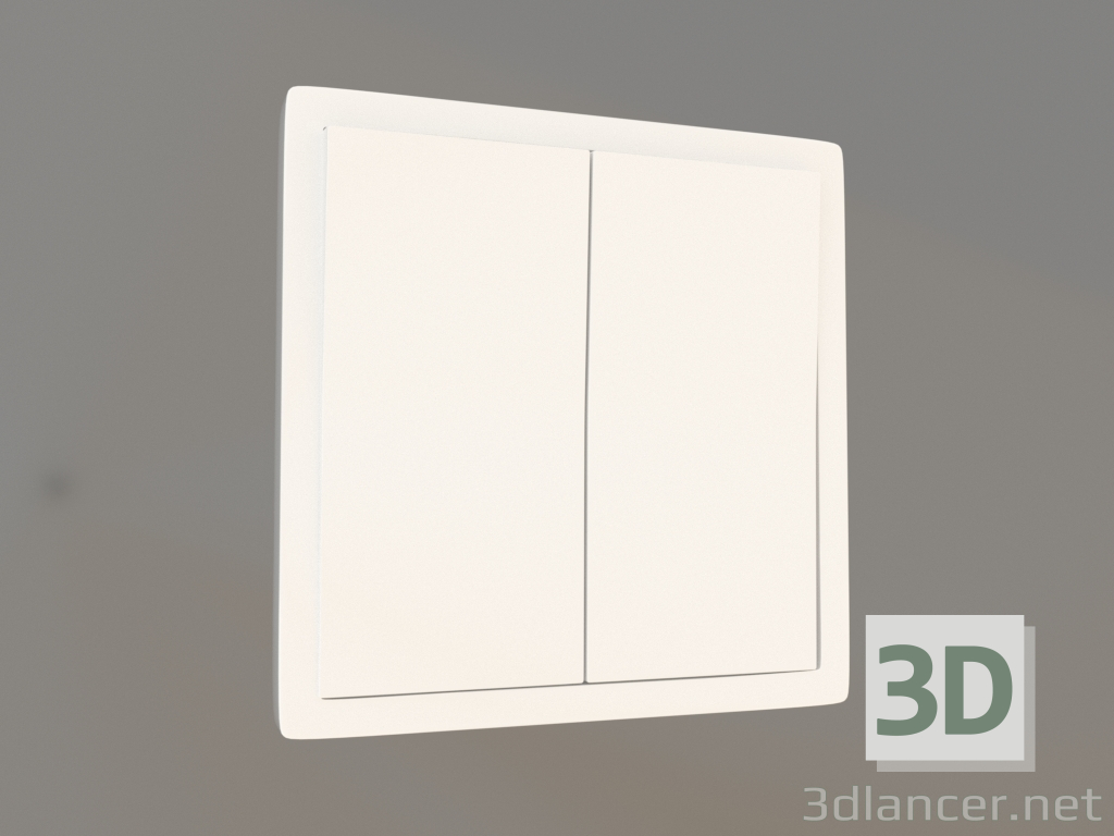 Modelo 3d Interruptor de 2 teclas (10 A, 250 V, branco, DA29503) R98 - preview