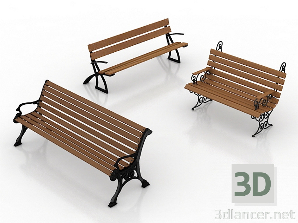 3d model Bench - preview