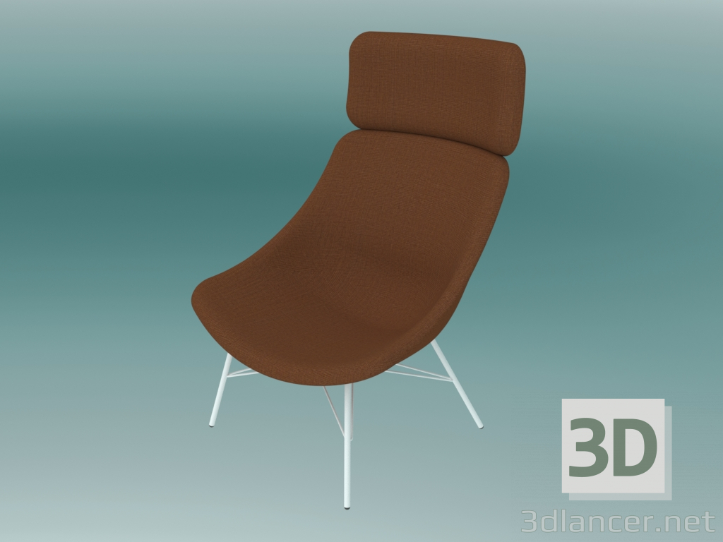 modello 3D Poltrona AUKI (S112 con poggiatesta) - anteprima