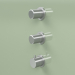 3d model Thermostatic mixer set with 2 shut-off valves (16 49, AS) - preview