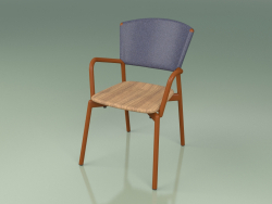 Fauteuil 021 (Métal Rouille, Bleu)