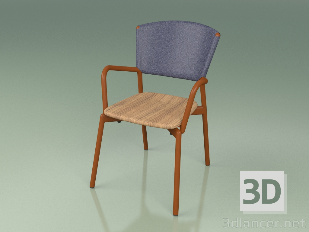 modèle 3D Fauteuil 021 (Métal Rouille, Bleu) - preview