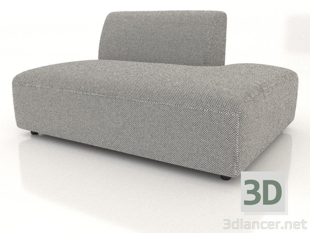 3d model Sofa module 1 seater (XL) 83x100 extended to the right - preview