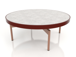 Table basse ronde Ø90x36 (Vin rouge, DEKTON Kreta)