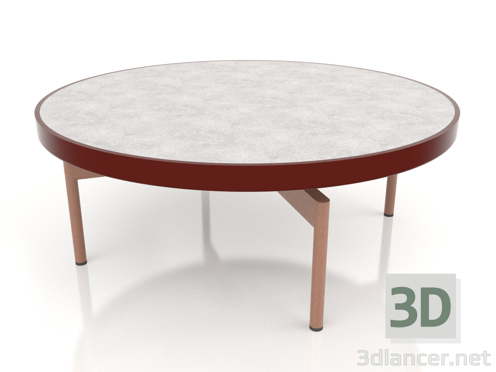 3d модель Стіл журнальний круглий Ø90x36 (Wine red, DEKTON Kreta) – превью