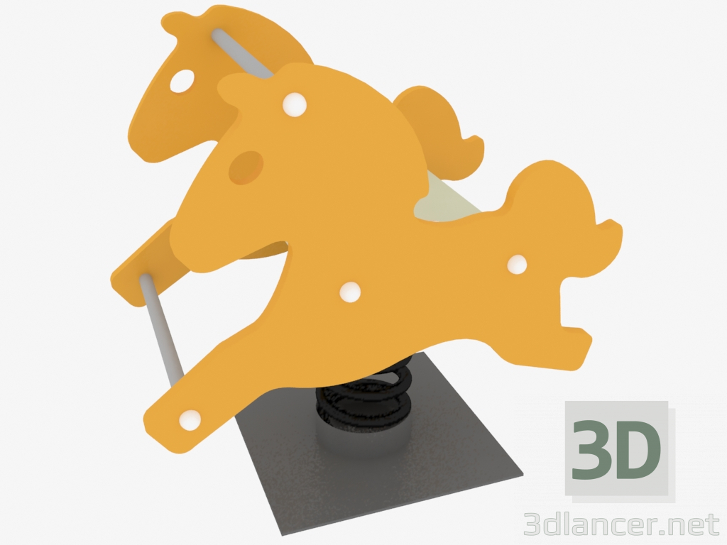 Modelo 3d Cadeira de balanço de parque infantil Cavalo (6103) - preview