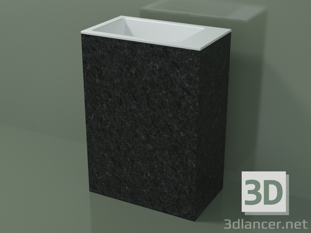 modèle 3D Lavabo sur pied (03R136103, Nero Assoluto M03, L 60, P 36, H 85 cm) - preview