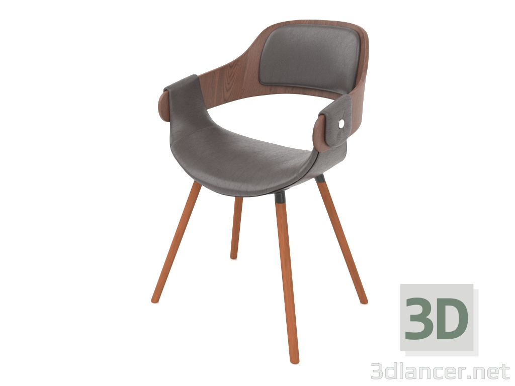 modello 3D Sedia Jody (marrone-noce) - anteprima