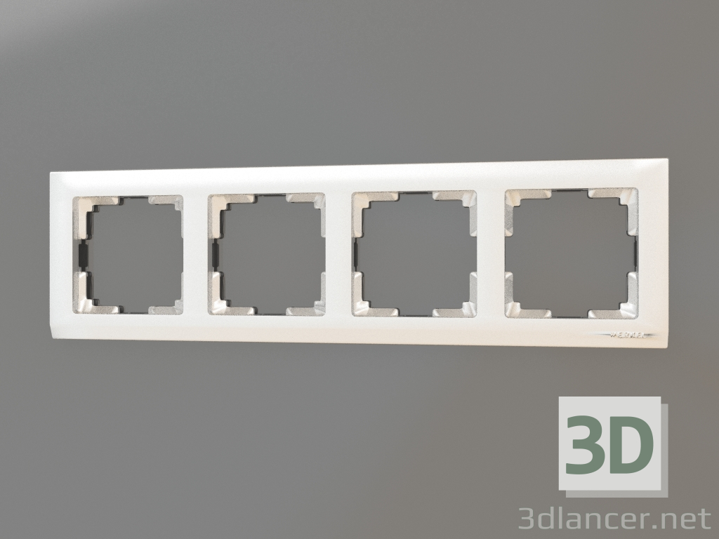 Modelo 3d Moldura para 4 postes Stark (prata) - preview