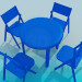 3d model Set of table with chairs for summer cafe - preview