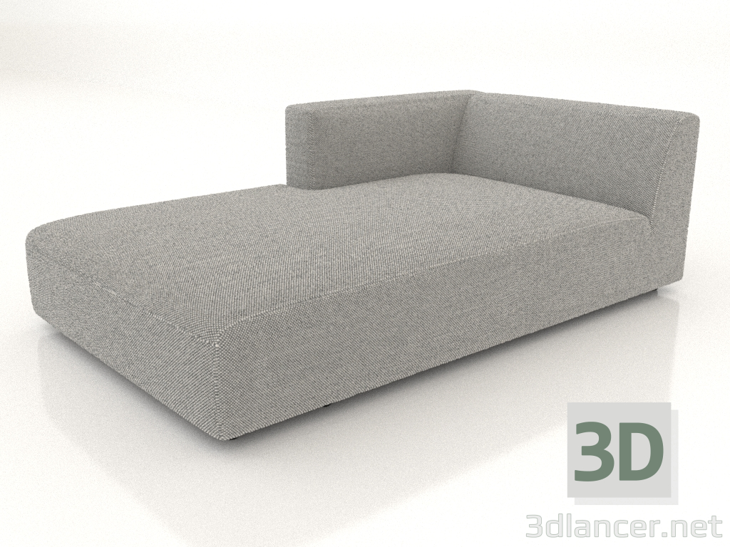 modello 3D Chaise longue (XL) 103x205 con bracciolo a sinistra - anteprima