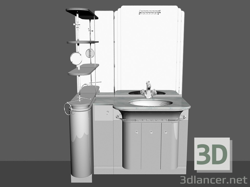 modello 3D Bagno per modulare canzone sistema 56 - anteprima