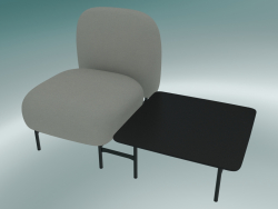 Sistema de asiento modular Isole (NN1, asiento con respaldo alto con mesa cuadrada a la izquierda)