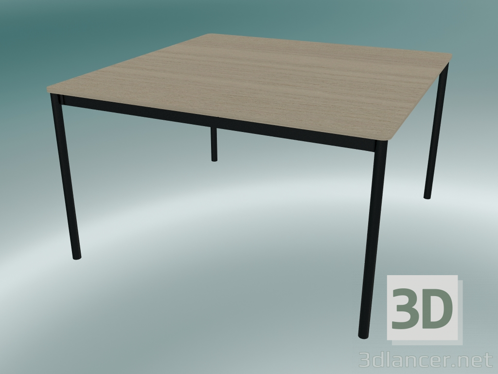 3d model Mesa cuadrada Base 128x128 cm (Roble, Negro) - vista previa