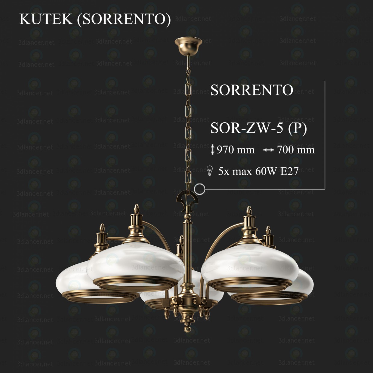 3d model Chandelier KUTEK SORRENTO SOR-ZW-5 - preview