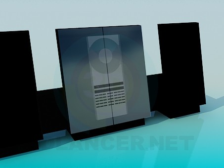 3d model Receptor de la cassette stereo de disco compacto - vista previa