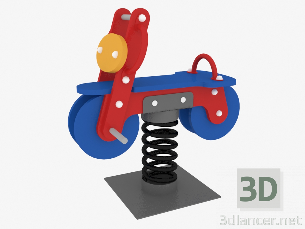 3D Modell Schaukelstuhl eines Kinderspielplatzes Motorrad (6105) - Vorschau