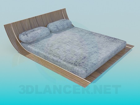 modello 3D Letto matrimoniale basso - anteprima