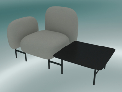 Sistema de asiento modular Isole (NN1, asiento con mesa cuadrada a la izquierda, apoyabrazos a la de