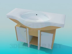 Lavabo grande con pedestal doble