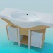 3d model Lavabo grande con pedestal doble - vista previa