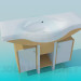 3d model Lavabo grande con pedestal doble - vista previa