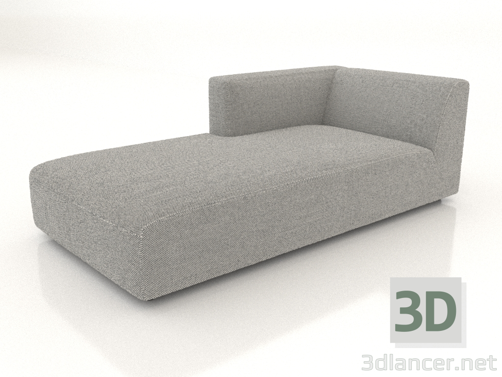 3d model Chaise longue (XL) 83x205 con reposabrazos a la izquierda - vista previa