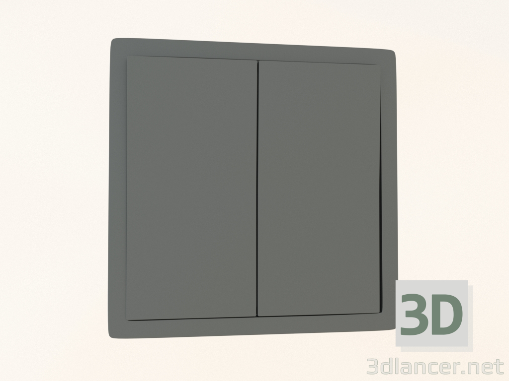 modello 3D Interruttore a pulsante 2 tasti (10 A, 250 V, acciaio, DA29537) R98 - anteprima