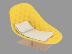 Chaise longue avec revêtement en cuir